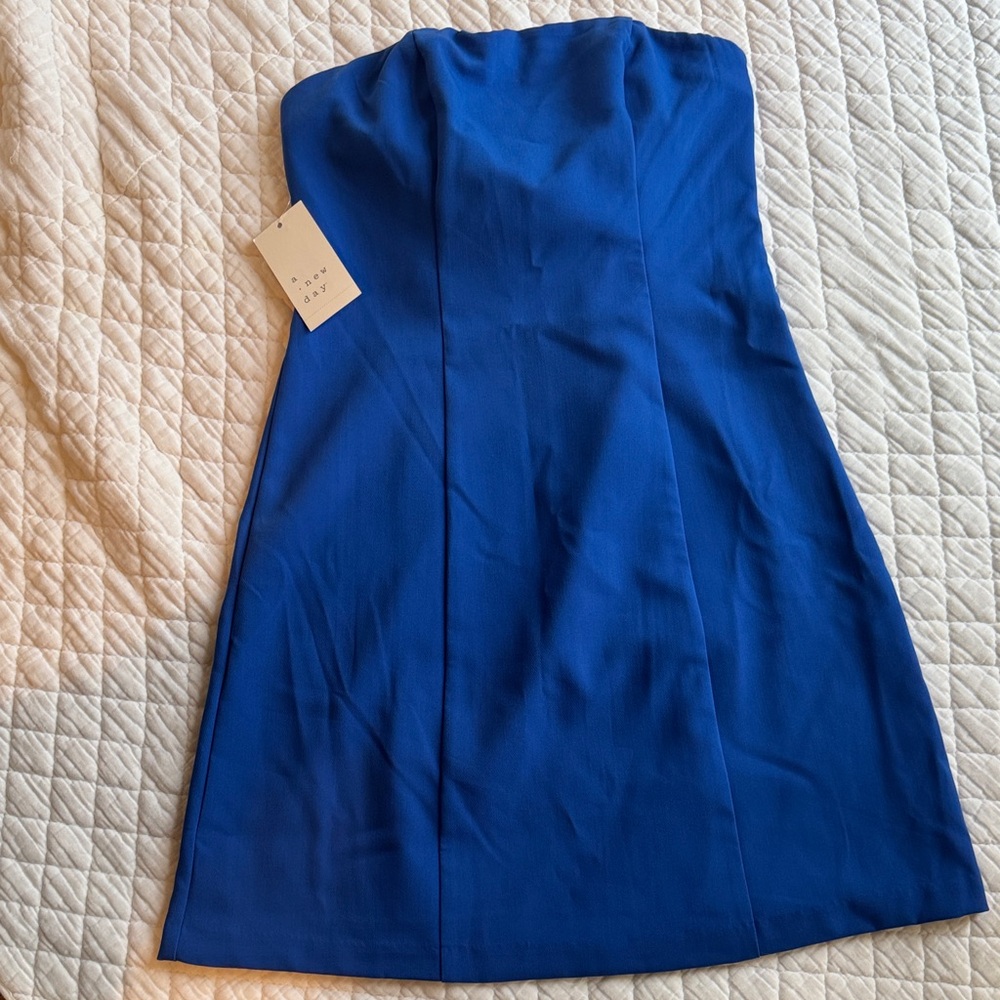 a new day Strapless Cobalt Blue Cocktail Dress
